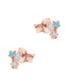 Opal with CZ Silver Stud Earring STS-6546